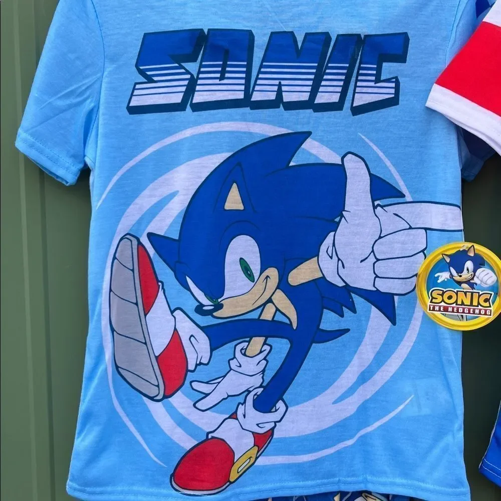 Boys Mario & Sonic Short Sleeve Top & Sleep Pants Pajama 2, 2-Piece Sets Size S